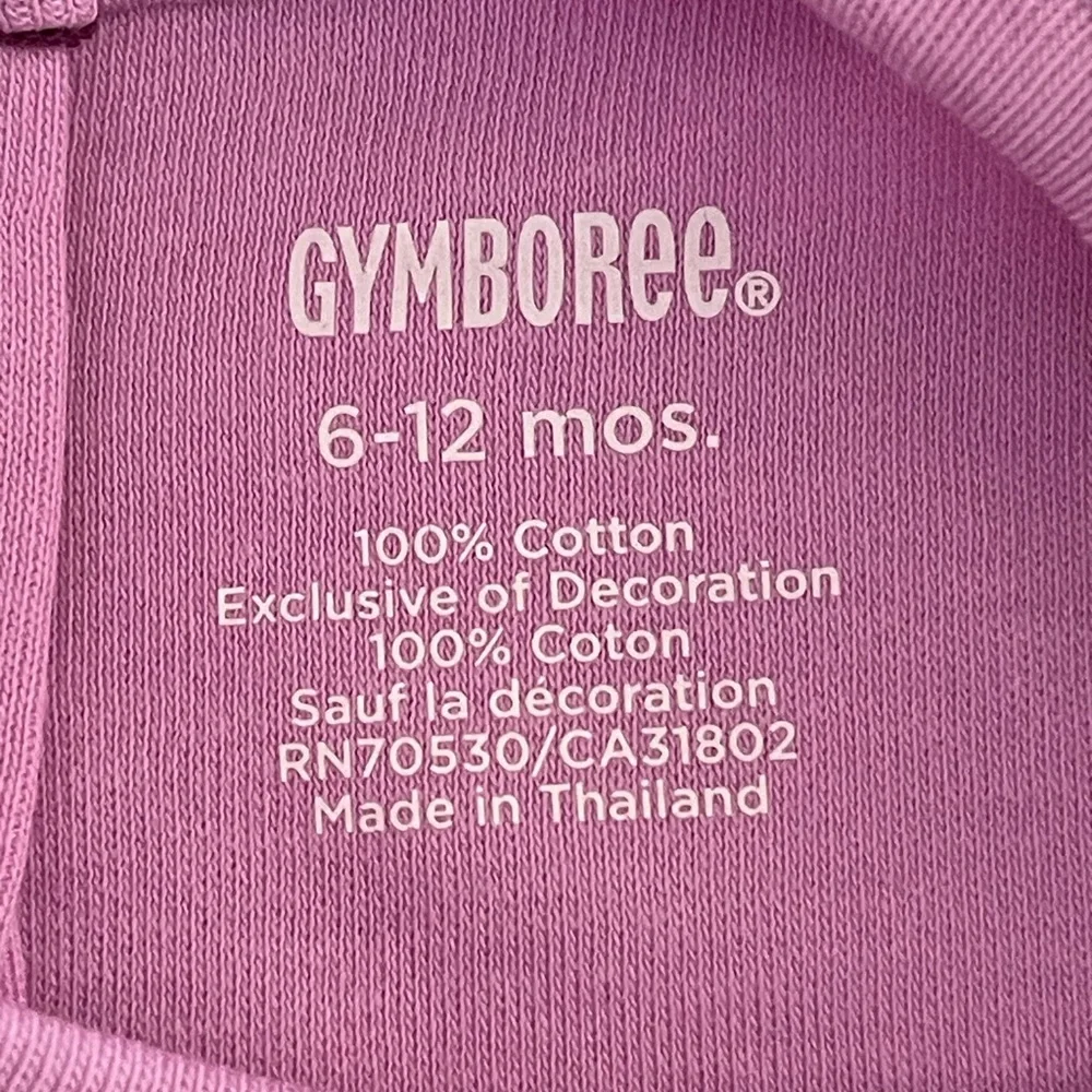 Gymboree Baby Girl Pink Lamb Appliqué Long Sleeve Bodysuit 100% cotton sz 6 -12